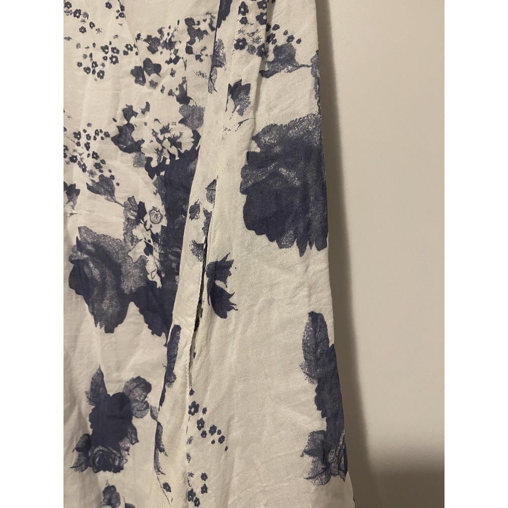 The Paper Lace Dress Size M Midi Cotton White Blue Floral Cottage Core lagenlook - Picture 6 of 11